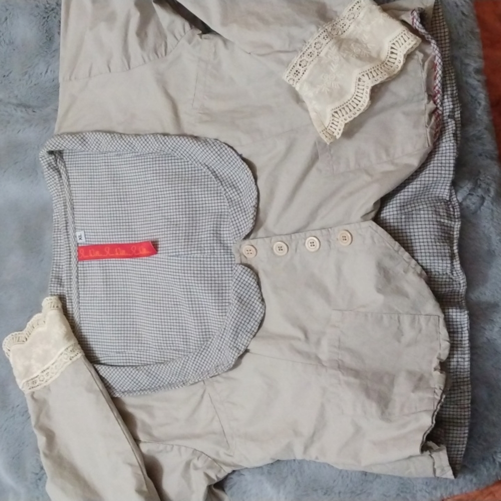 Amazing EWA I WALLA Archive cropped grey jacket SZ XL Cotton 2011-12